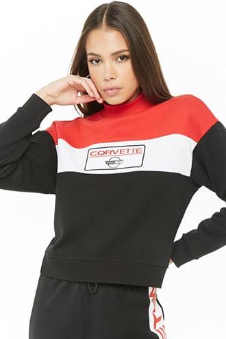 Forever21 Corvette Graphic Colorblock Sweatshirt