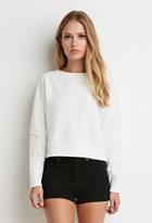 Forever21 Women's  Tonal-paneled Boxy Sweatshirt (ivory)