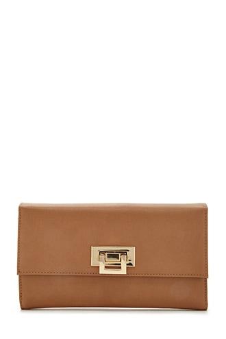 Forever21 Camel Faux Leather Envelope Wallet