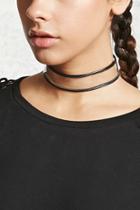 Forever21 Clear Faux Leather-trim Choker