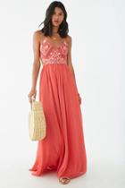 Forever21 Geo-embroidered Billowy Halter Dress