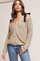 Forever21 Open-shoulder Self-tie Sweater
