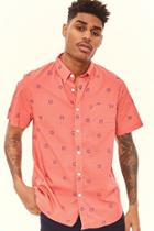 Forever21 Trunks Surf & Swim Embroidered Crab Button Shirt