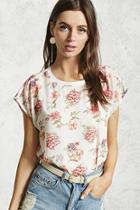 Forever21 Floral Cap Sleeve Top
