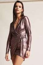 Forever21 Metallic Surplice Self-tie Dress