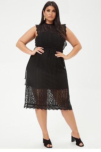 Forever21 Plus Size Geo Lace Apron Dress