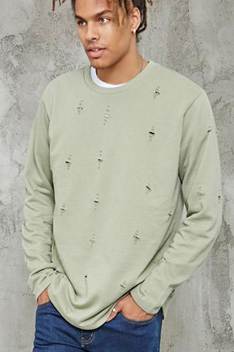 Forever21 Distressed Terry Sweatshirt