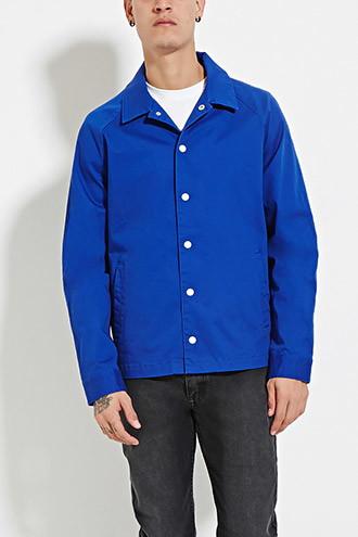 21 Men Men's  Buttoned Cotton-blend Jacket