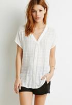 Forever21 Contemporary Tonal-patterned Dolman Top