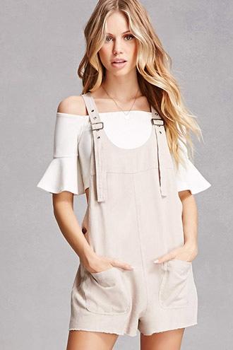 Forever21 Linen Overall Shorts