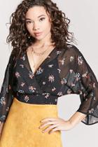 Forever21 Sheer Surplice Crop Top