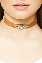 Forever21 Mustard Ornate Filigree Velvet Choker