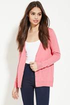 Forever21 Women's  Heather Pink Classic Cardigan