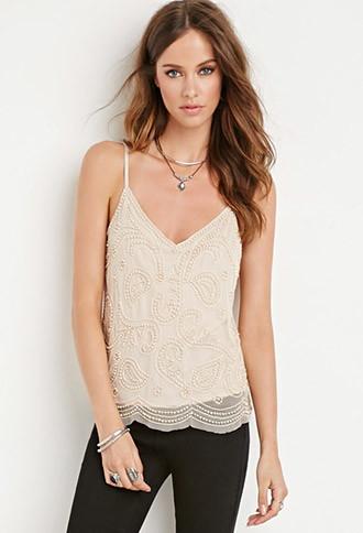 Forever21 Beaded Mesh Cami