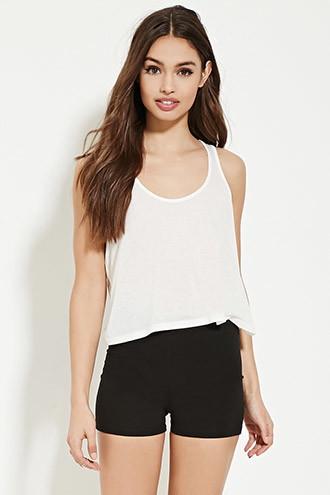 Forever21 Women's Black Cotton-blend Shorts