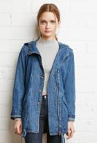 Forever21 Hooded Chambray Parka Jacket