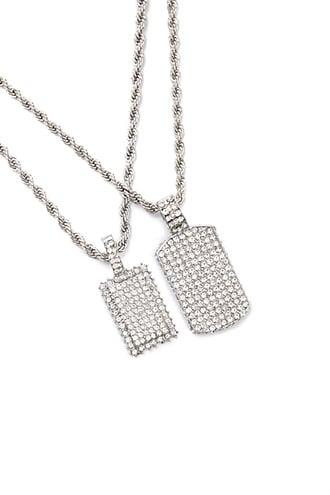 Forever21 Men American Exchange Dog Tags Necklace Set