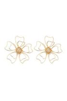 Forever21 Rhinestone-centered Floral Drop Earrings