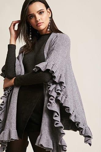 Forever21 Open-front Ruffle Cardigan