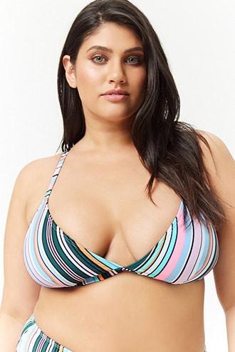 Forever21 Plus Size Striped Bikini Top