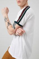 Forever21 Striped-trim Pique Knit Tee