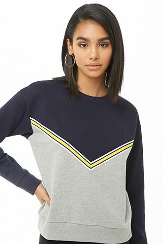 Forever21 Colorblock Chevron-trim Sweatshirt
