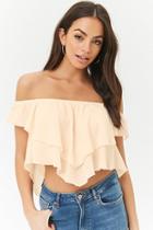 Forever21 Tiered Crepe Off-the-shoulder Crop Top