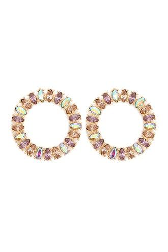 Forever21 Iridescent Marquis Circle Earrings