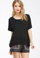 Forever21 Chiffon-paneled Front Dolman Top