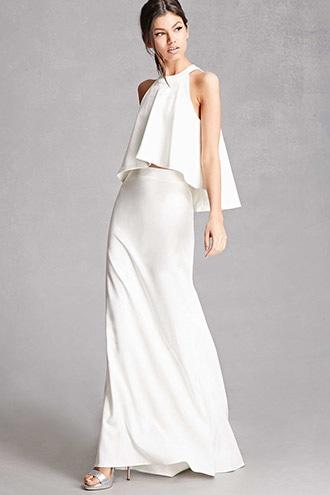Forever21 High Neck Top And Skirt Set