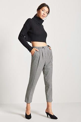 Forever21 Ribbed Turtleneck Cropped Sweater