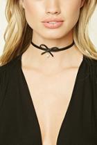 Forever21 Faux Leather Bow Choker