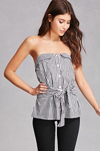 Forever21 Striped Strapless Top