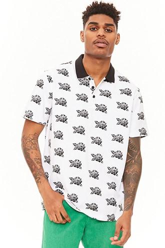 Forever21 Rose Print Polo