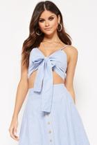 Forever21 Striped Tie-front Cropped Cami