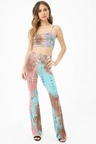 Forever21 Tie Dye Crop Top & Flare Pant Set