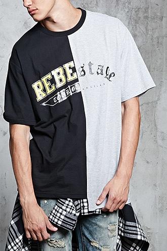 Forever21 Asymmetrical Split Graphic Tee
