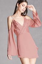 Forever21 Satin Open-shoulder Romper