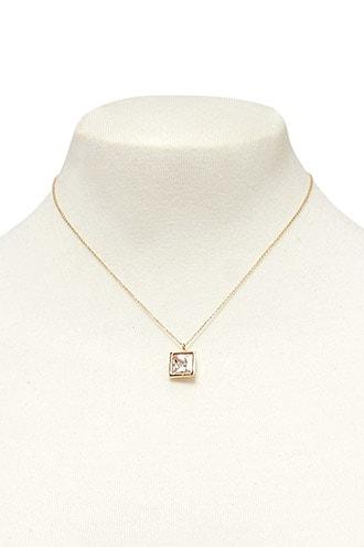 Forever21 Cz Stone Pendant Necklace
