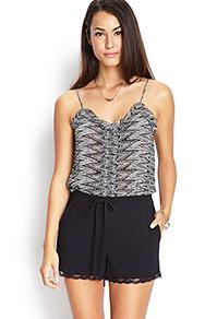 Forever21 Lace-trimmed Woven Shorts