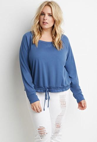 Forever21 Plus Drawstring Raglan Top