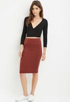 Forever21 Plus Women's  Chocolate Heathered Pencil Skirt