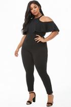 Forever21 Plus Size Flounce Open-shoulder Jumpsuit