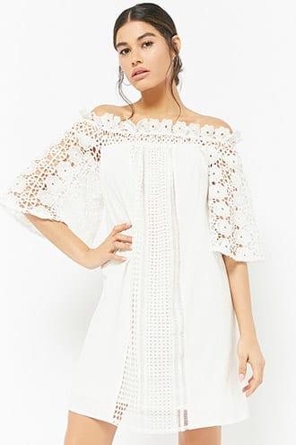 Forever21 Selfie Leslie Off-the-shoulder Crochet Lace Dress
