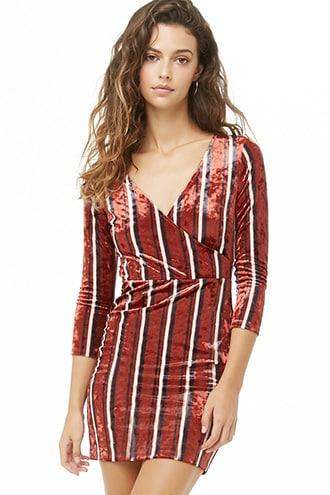 Forever21 Striped Crushed Velvet Dress