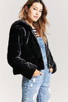 Forever21 Quilted Faux Fur Hooded Jacket