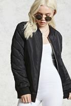 Forever21 Quilted Sleeve Bomber Jacket