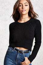 Forever21 High-low Ribbed Knit Sweater