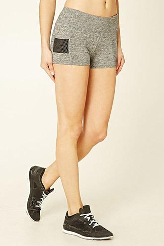 Forever21 Women's  Active Mesh Pocket Shorts