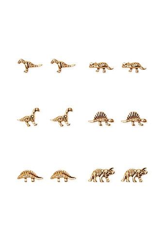 Forever21 Antique Gold Dinosaur Stud Set